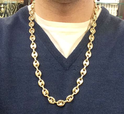 gucci link gold chain for sale|puffed Gucci link gold chain.